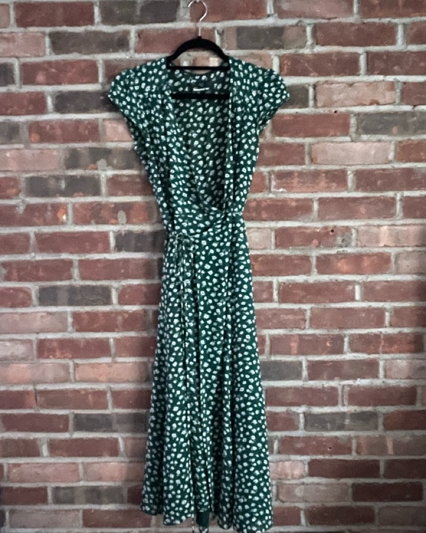 Reformation Green Carina Midi Wrap Dress by Reformation - Pickle