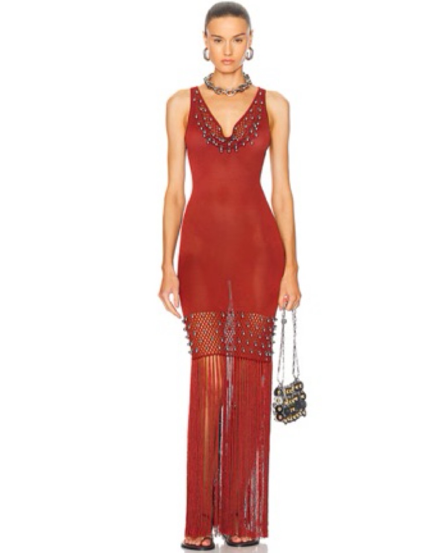 maison celon／fringe knit dress Fringe Hem Sleeveless Knit Maxi Dress – COMMENSE