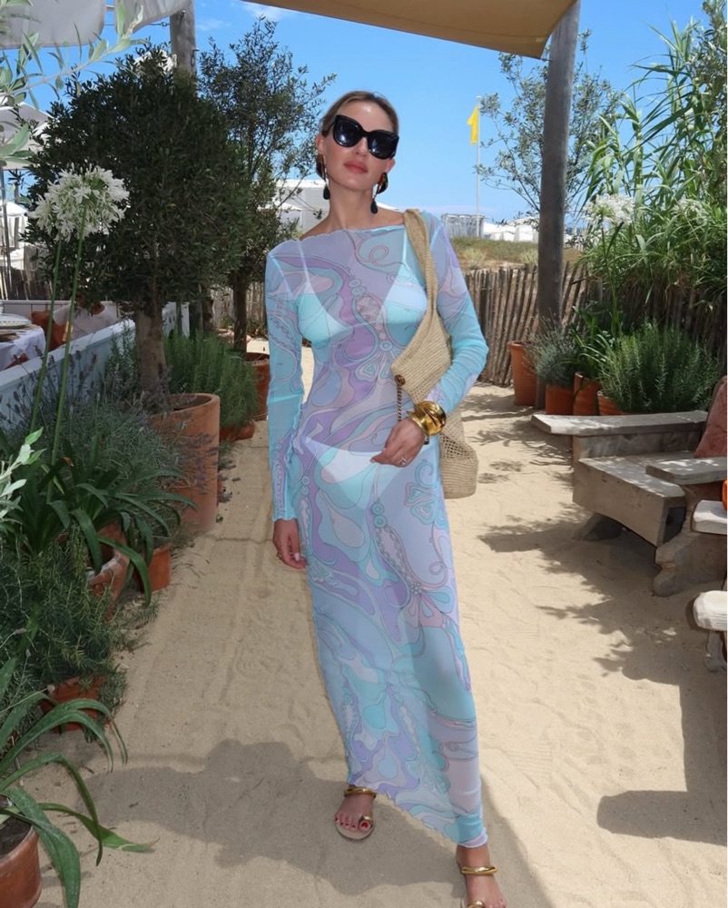 sheer pucci dress Emilio Pucci Psychedelic Sheer Mesh Maxi Dress