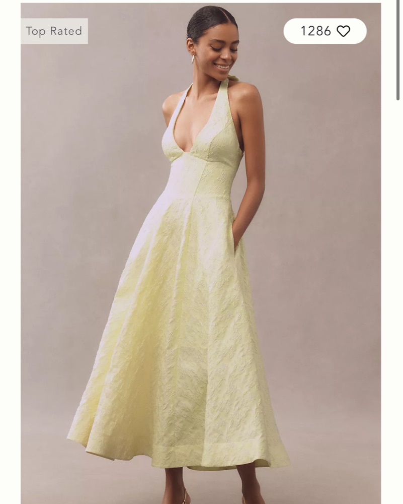 Mare Mare Halter Corset Fit & Flare Jacq by Anthropologie - Pickle