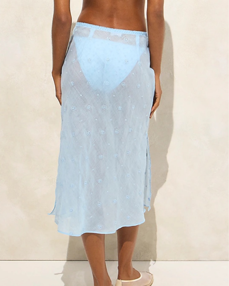 JCrew Eyelet slip sheer skirt in ramie by J Crew - Pickle