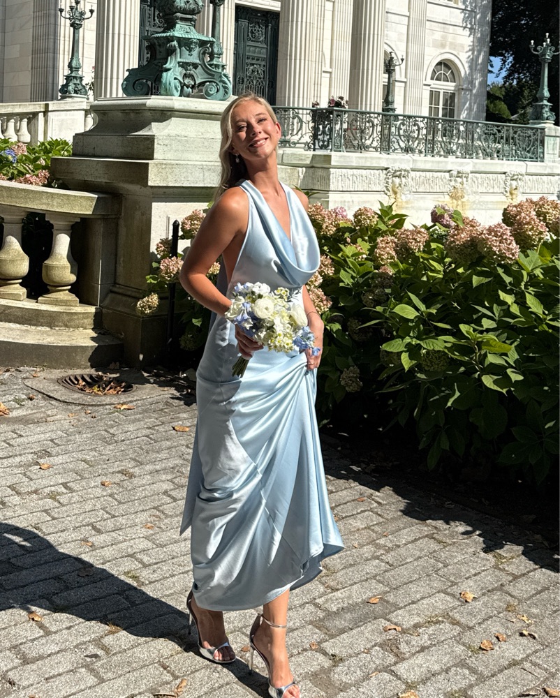 Pearl Gown in Pastel Blue SAU LEE by Sau Lee - Pickle