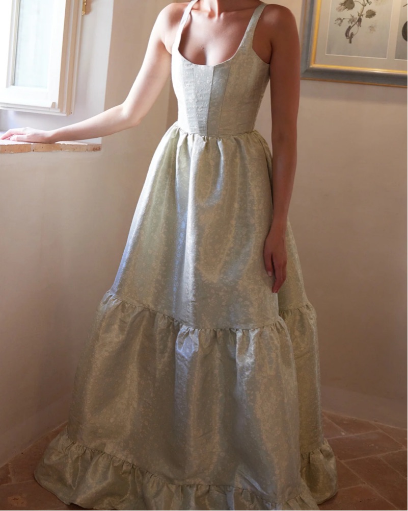 v chapman bridal shower dress Spaghetti Straps Dusty Sage Satin Appliques Mermaid Long Cheap Bridesm –  MarryLover
