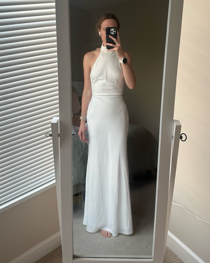 Misha x REVOLVE Evianna Satin Gown by Misha - Pickle