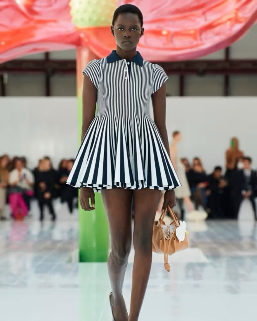 loewe striped mini dress Loewe + Striped Crepe Mini Dress