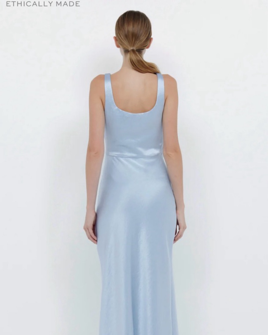 bec and bridge blue slip dress Bec and Bridge + Ren Split Maxi Dress in Topaz Blue