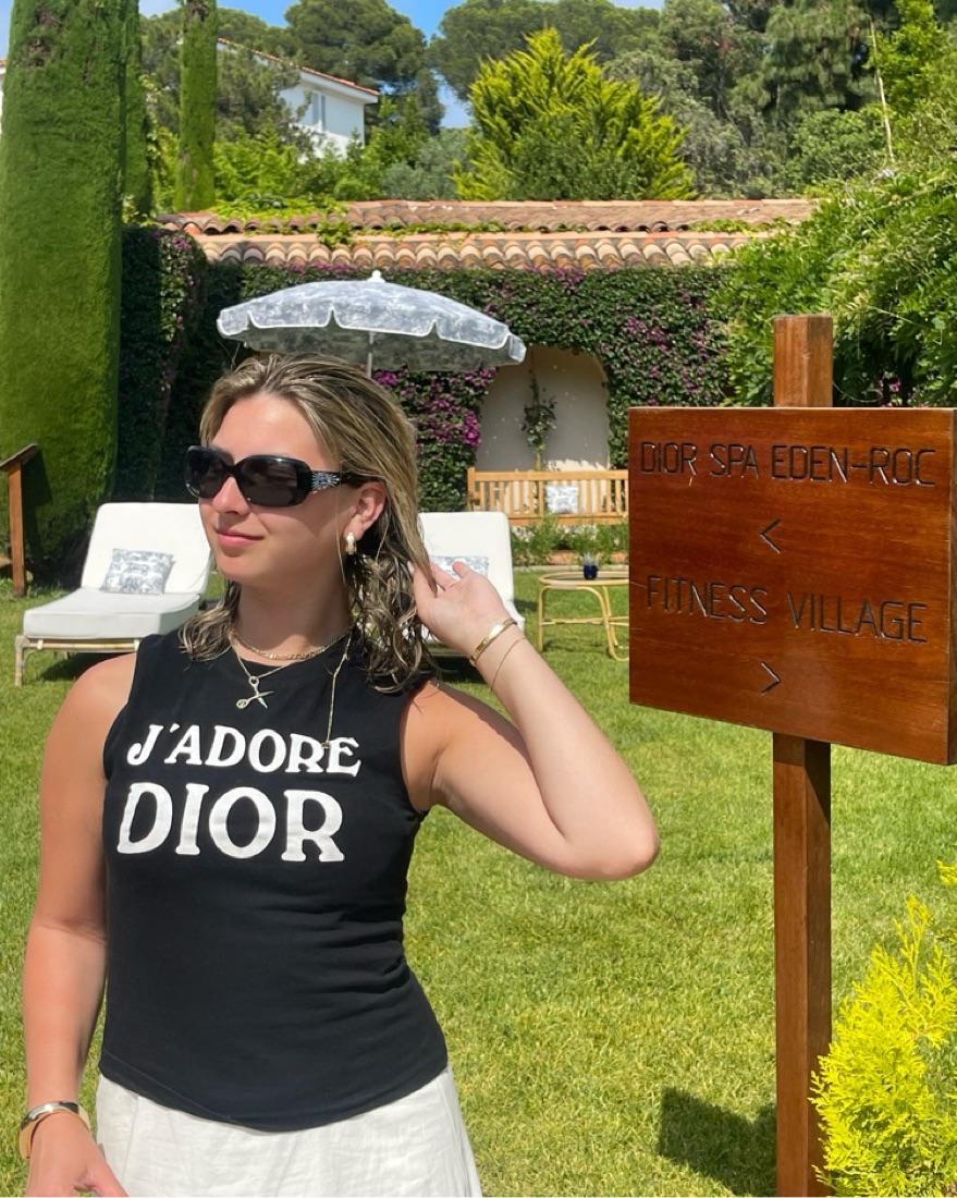 Christian Dior J'ADORE DIOR タンクトップ 黒 Christian Dior Black J'adore Dior Rhinestone Crystal Logo