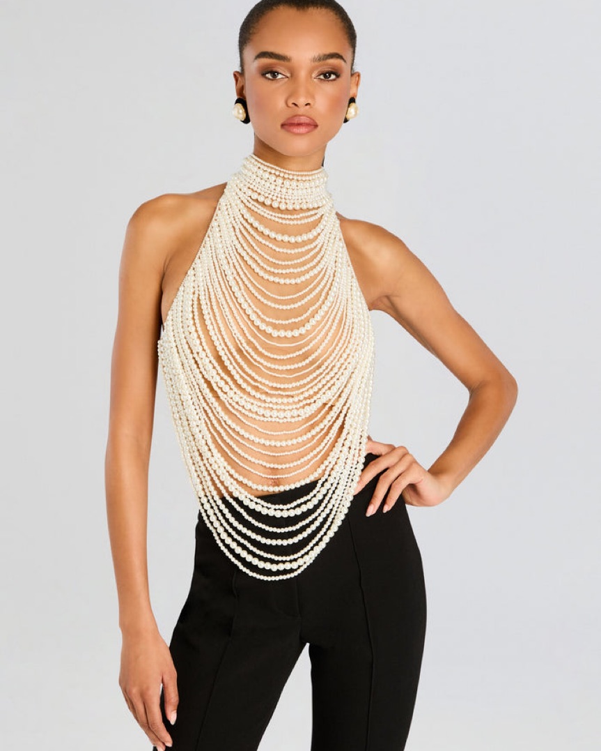 Retrofête ELSIE PEARL TOP Size Small | Pickle