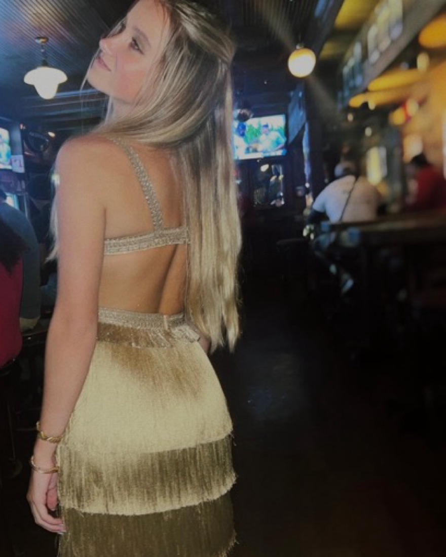 patbo metallic fringe mini dress Metallic Fringe Trim Mini Dress (Ss22 Runway) by PatBO at THE MILE