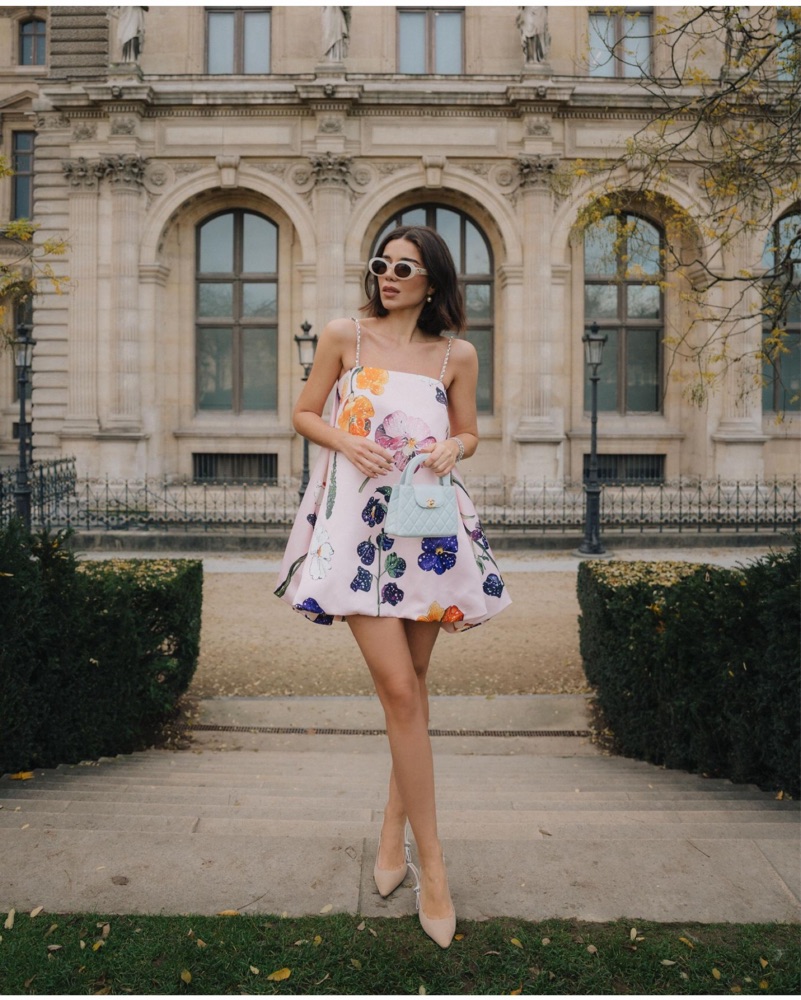 leo lin bianca dress Bianca Short Sleeve Midi Dress in Garden Print