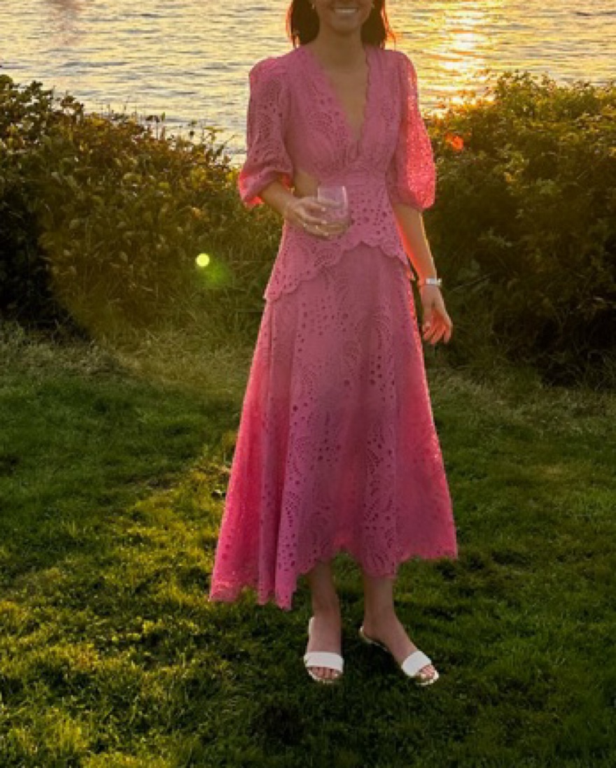 hot pink and light pink dress Strapless Keyhole Pleated A-Line Hot Pink Long Prom Dress PSK481 US16 / Custom Color main image 1