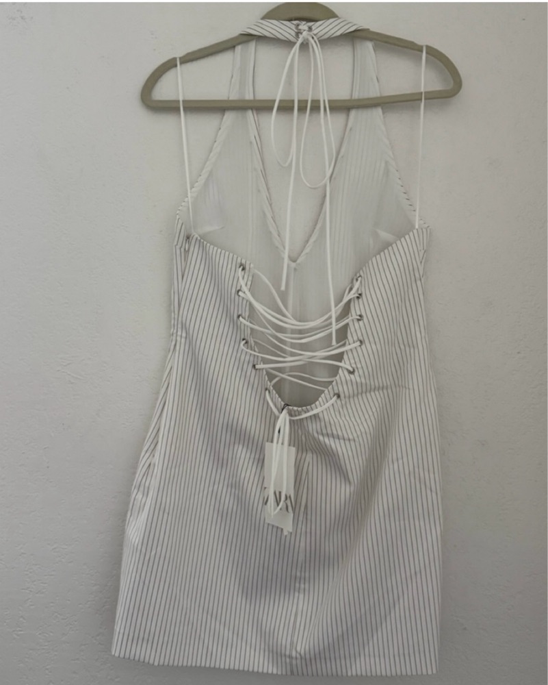 ZARA Striped Halter Neck Dress | Pickle