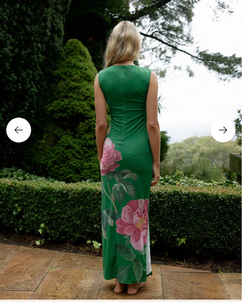 ASTON STUDIO Green & Pink Floral Maxi by Aston Studio - Pickle