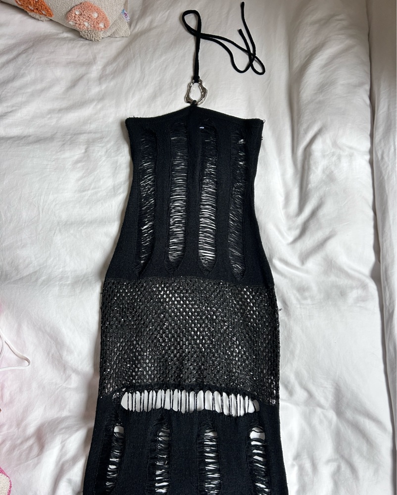 black crochet dress plt Prettylittlething Dresses | Plt Black One Shoulder Maternity Crochet Maxi  Dress In Size 4 | Color: Black
