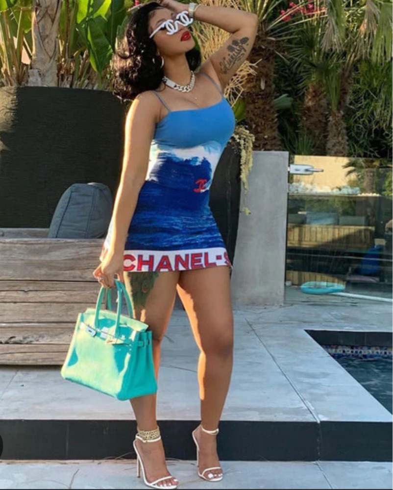 chanel surf mini dress SS 2002 Cotton Surf Line Mini Cotton Slip Dress with CC Logo
