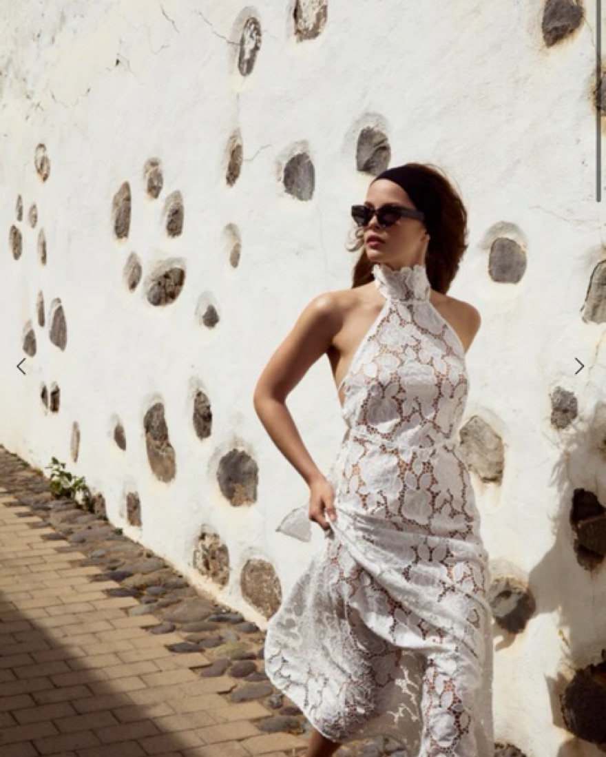 ラッセルノ セットアップ XL 6 フラワー　ペイズリー For Love & Lemons Astoria Lace Maxi by For Love & Lemons - Pickle