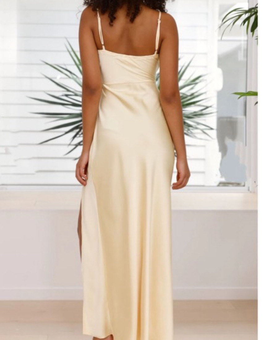 billy j yellow satin dress Billy J | Dresses | Nwt Billy J Amelia Maxi Dress Yellow Sz 4