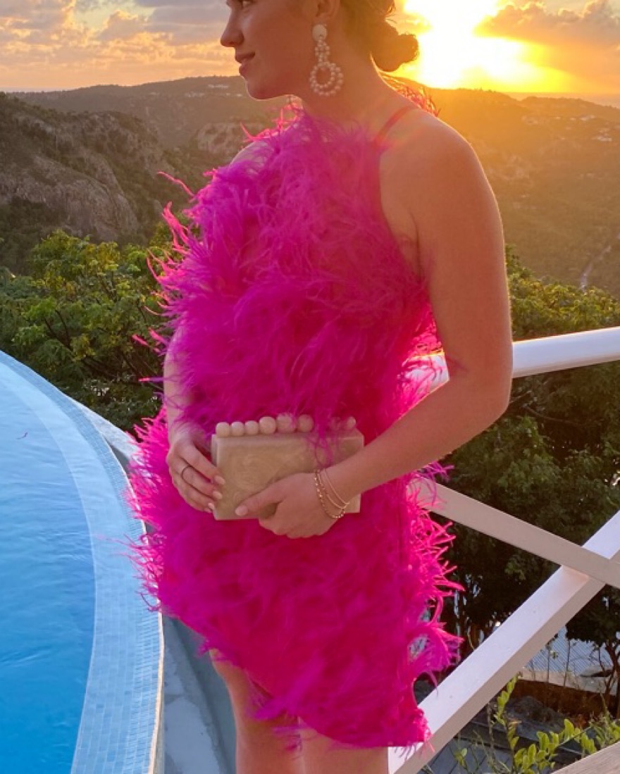 cult gaia shannon dress pink Cult Gaia Shannon Pink Feather Dress by Cult Gaia