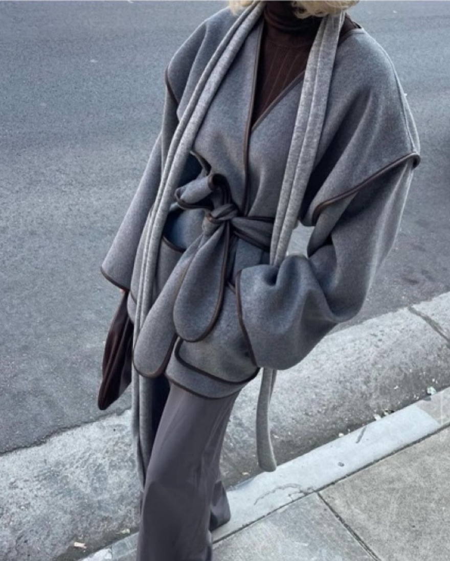 Helsa Wool Blanket Coat by Helsa - Pickle
