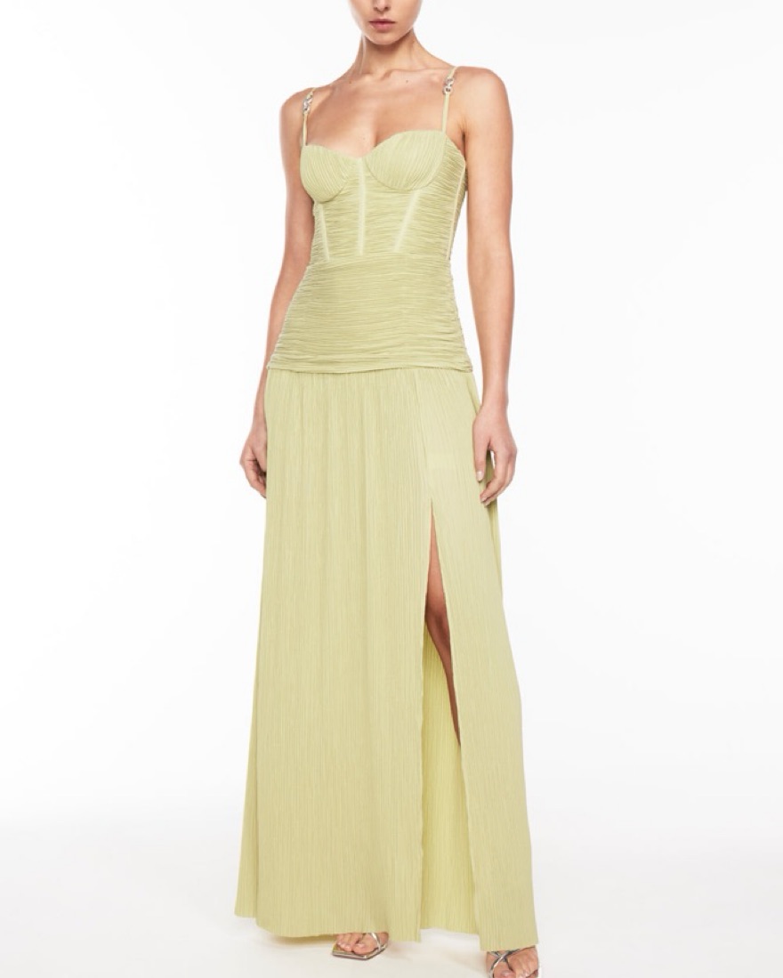 た*き様 【未使用】DOUBLE PLEATED CLASSIC WIDE SH DOUBLE TIME PLEAT DRESS | Pistashio by Manning Cartell - Pickle
