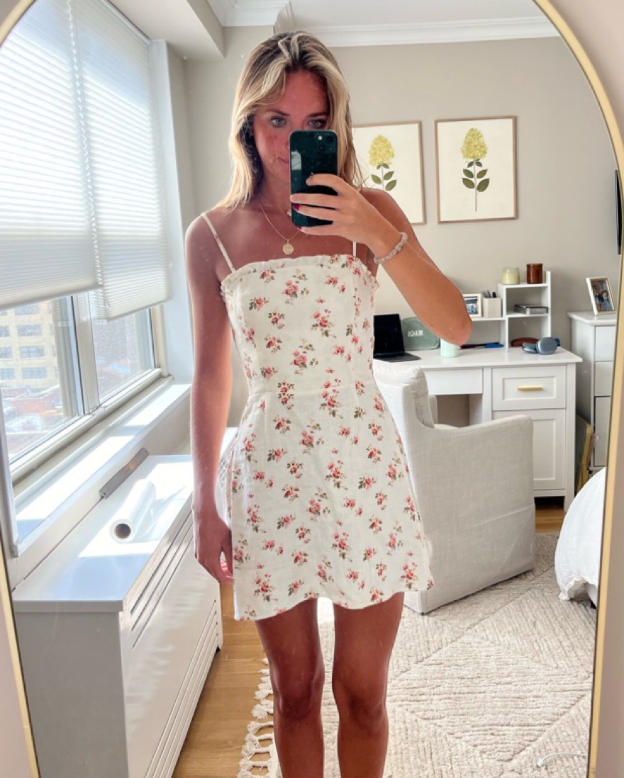 reformation mini floral dress Pre-Loved] Preservation Vintage Reformation Floral Mini Dress - Blue