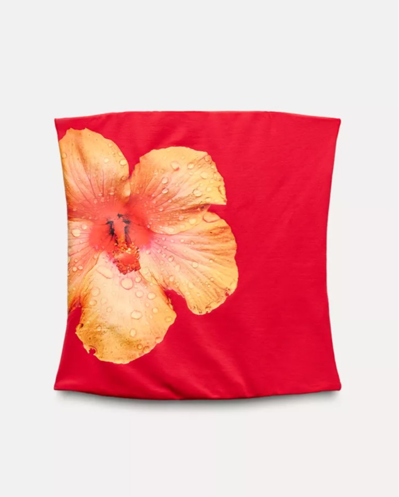 Red Hibiscus Tube Top 🌺 by Zara - Pickle