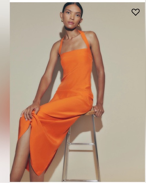 strapless open back dress National Orange Evening Dress| Evening Dresses S / Orange / Satin