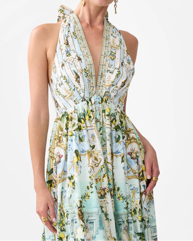 CAMILLA X THE WHITE LOTUS Halter Dress by Camilla - Pickle