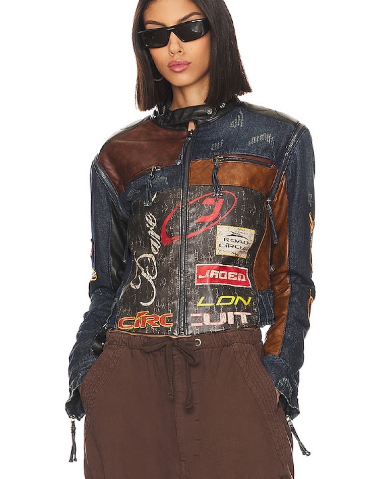 Daytona Zip Off Sleeve Moto Jacket by Jaded London - Pickle