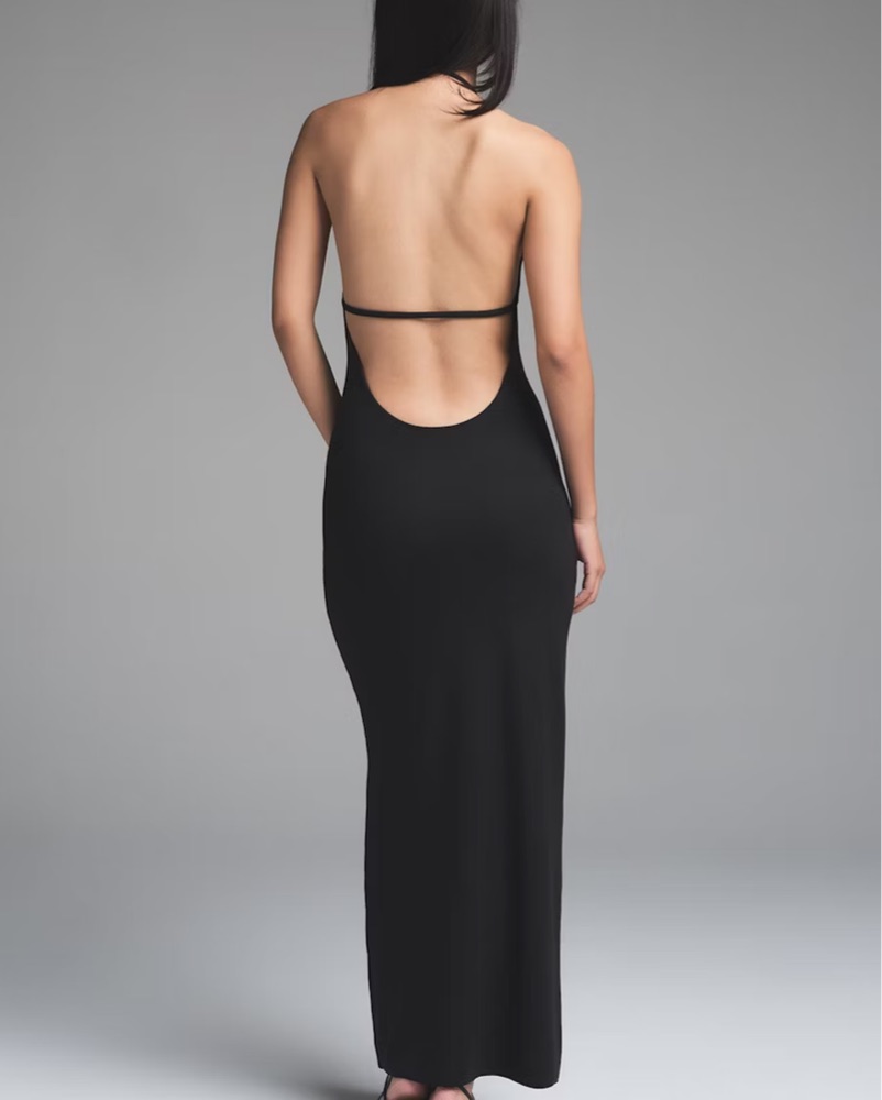 elisha ruched halter dress in white LOOK TWICE RUCHED MIDI DRESS IN WHITE – AKIRA main image 1