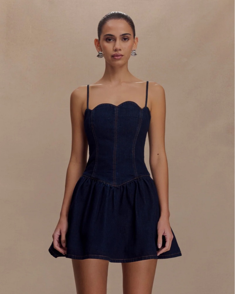 scallop denim dress Buy River Island Blue Diamante Strappy Scallop Edge Denim Mini Dress from  Next USA