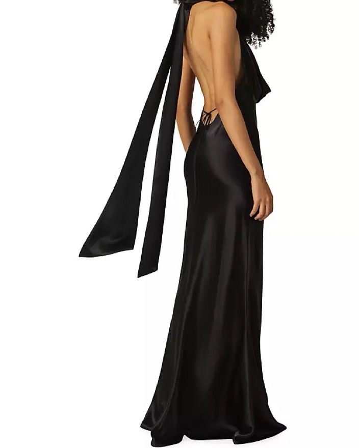 sau lee pearl satin dress SAU LEE Pearl Satin Gown, Pink Cloud