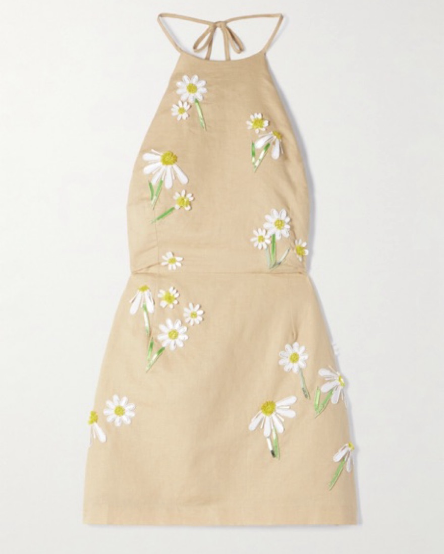 Bernadette Halter Dress w/ Daisy Accents by Bernadette - Pickle