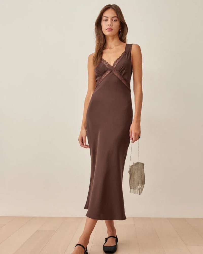 reformation brown lace dress Reformation Brown Lace Dress by Reformation