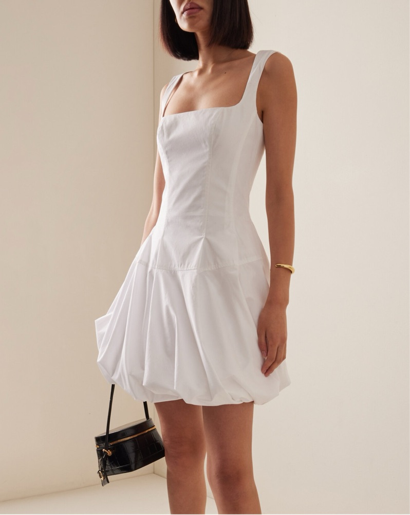 jonathan simkhai white mini dress SIMKHAI Women's Holloway Embroidered Mini Dress in White, Lace, Size 6