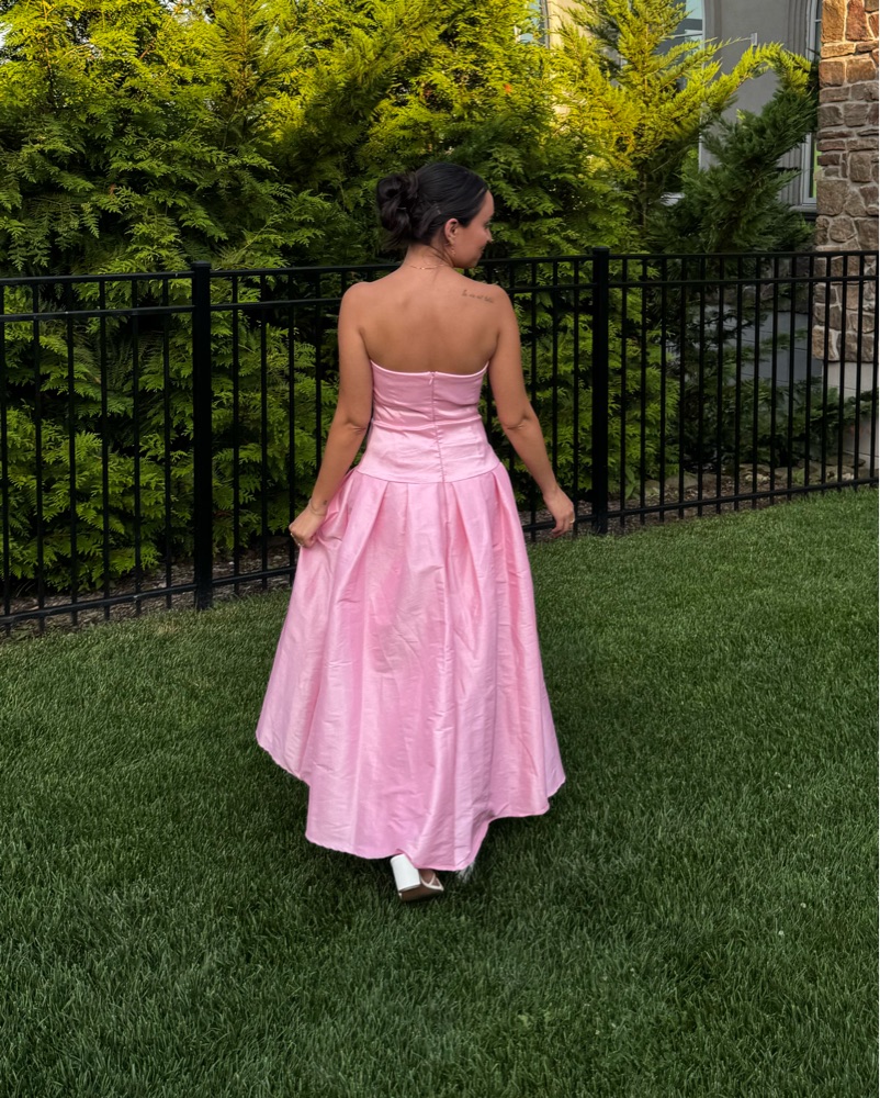 Revolve Cambria Strapless Dress in Pink by MORE TO COME / Revolve - Pickle