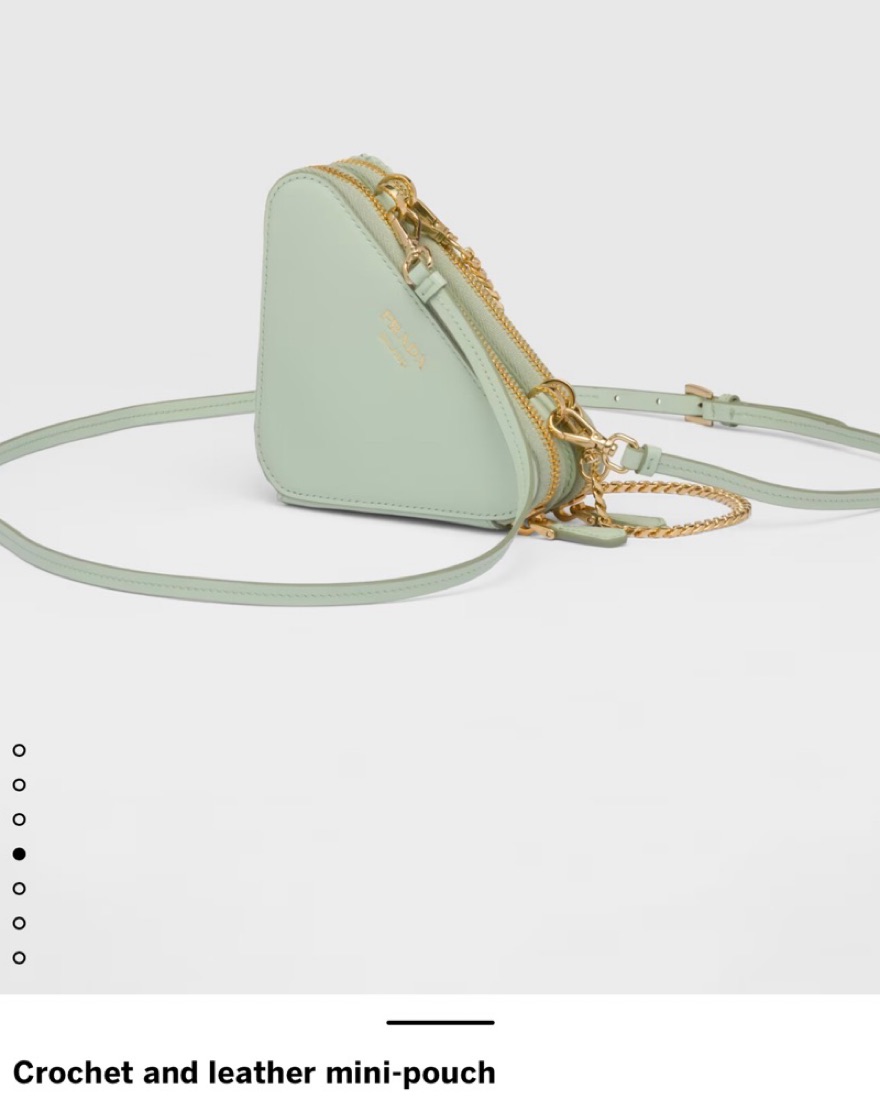 Prada Crochet And Leather Mini-pouch by Prada - Pickle