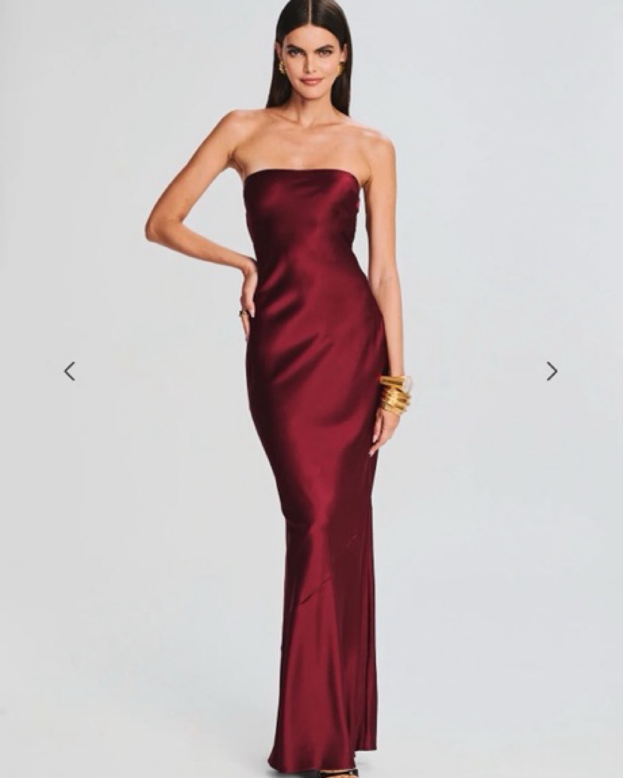 retrofete strapless dress Martha Midi  Inspired by the decadence of the disco Black Floor Length Dress |