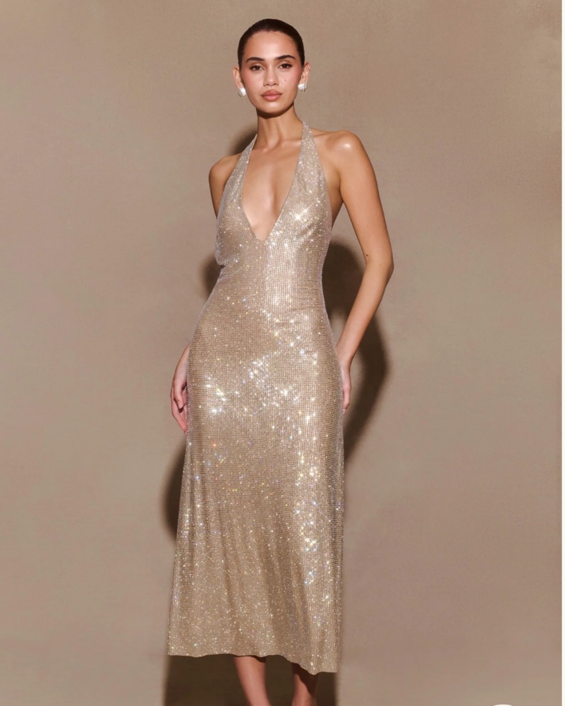 champagne satin diamante maxi dress Diamante Strap Maxi Satin Dress / Champagne  Style Cheat