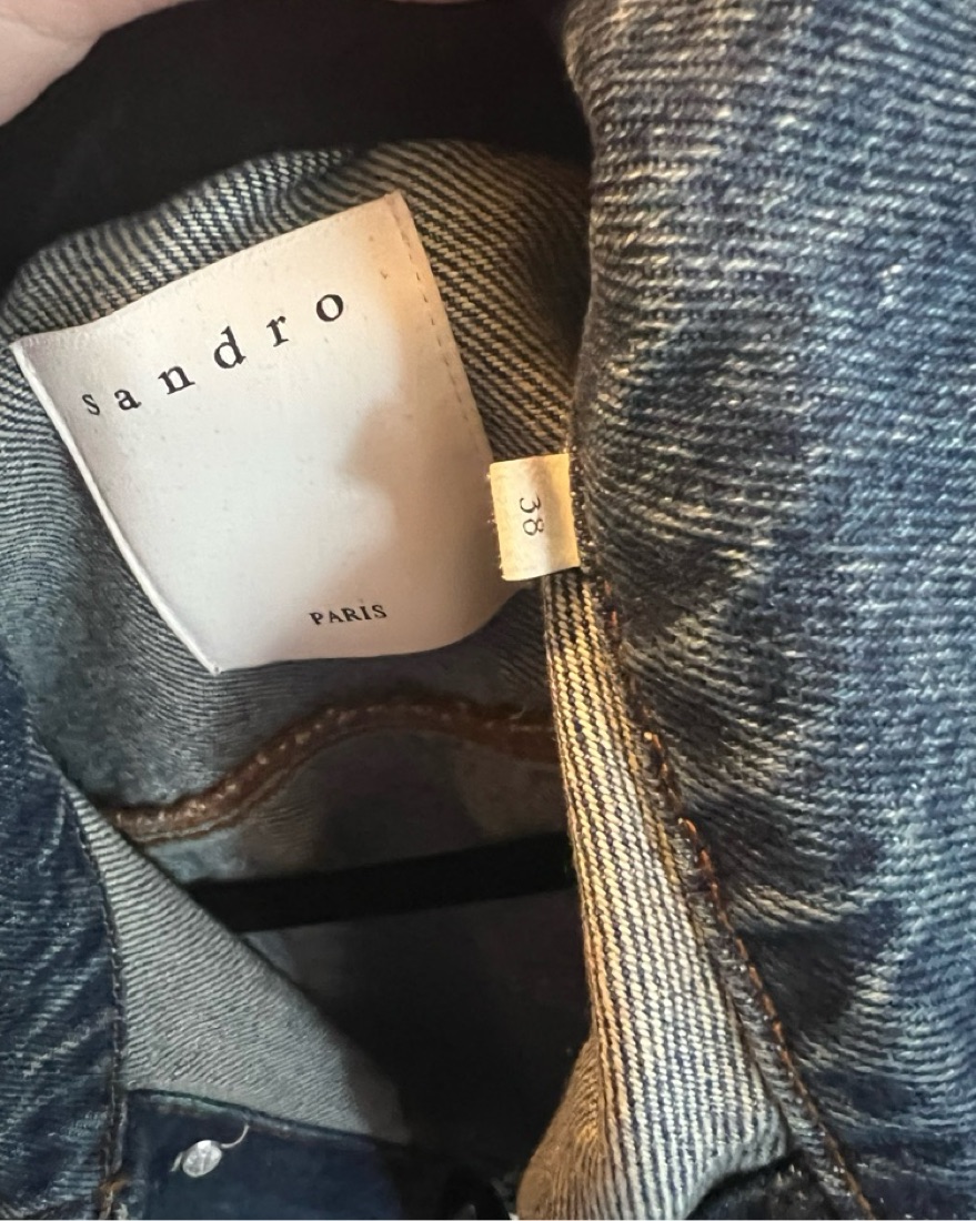 Sandro Pearl Lightning Bolt Denim Jacket | Pickle