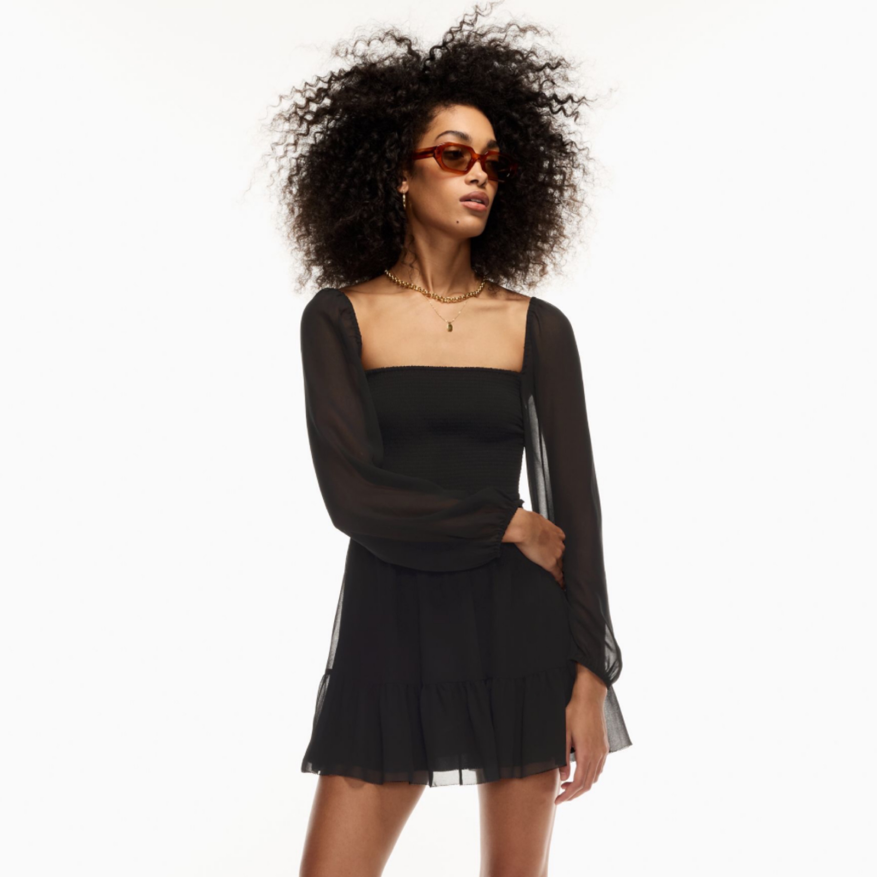 【BOHEMSEO】 RUFFLE MINI DRESS, BLACK Cute Black Dresses | Black Bohemian Dresses | Boho Pink