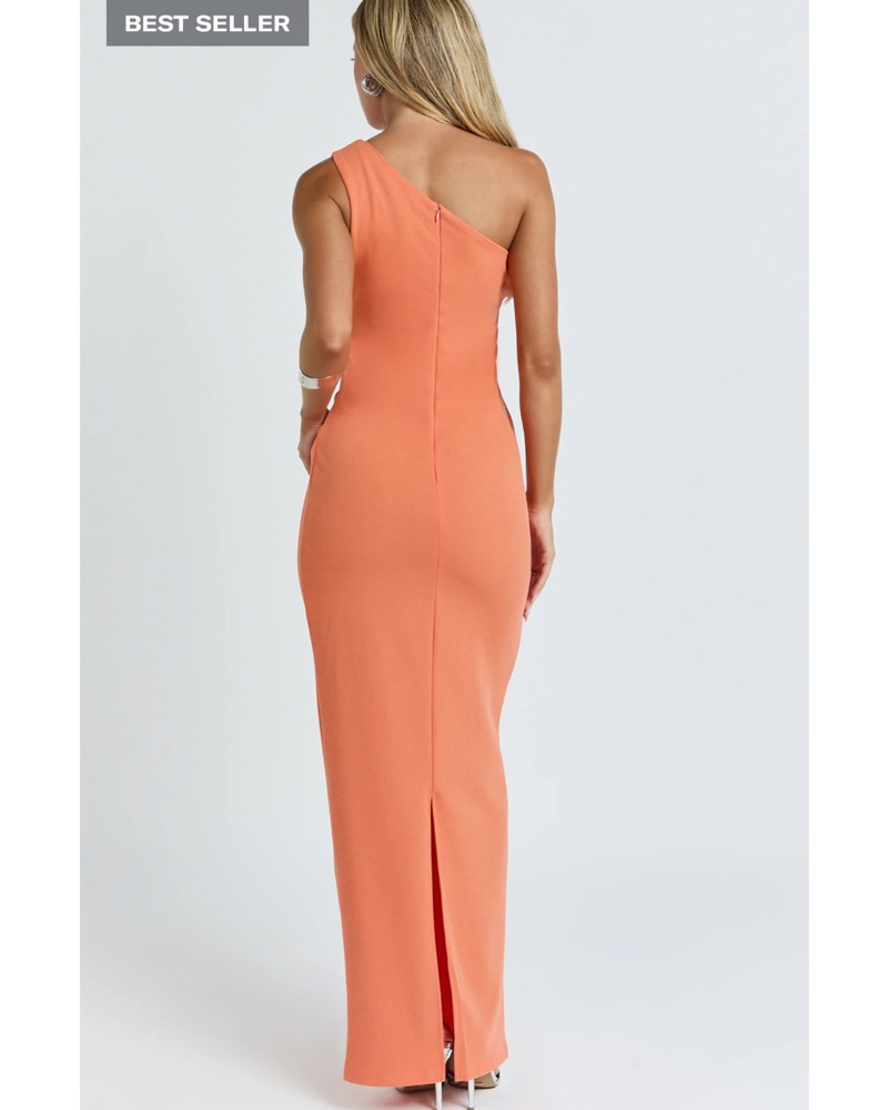 Criselda One Shoulder Orange Maxi Dress by Showpo - Pickle