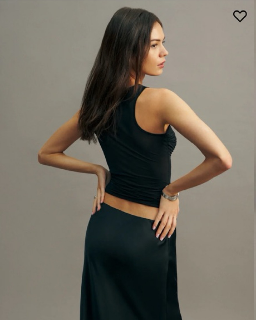 Reformation Black Mesh Going Out Top | Pickle
