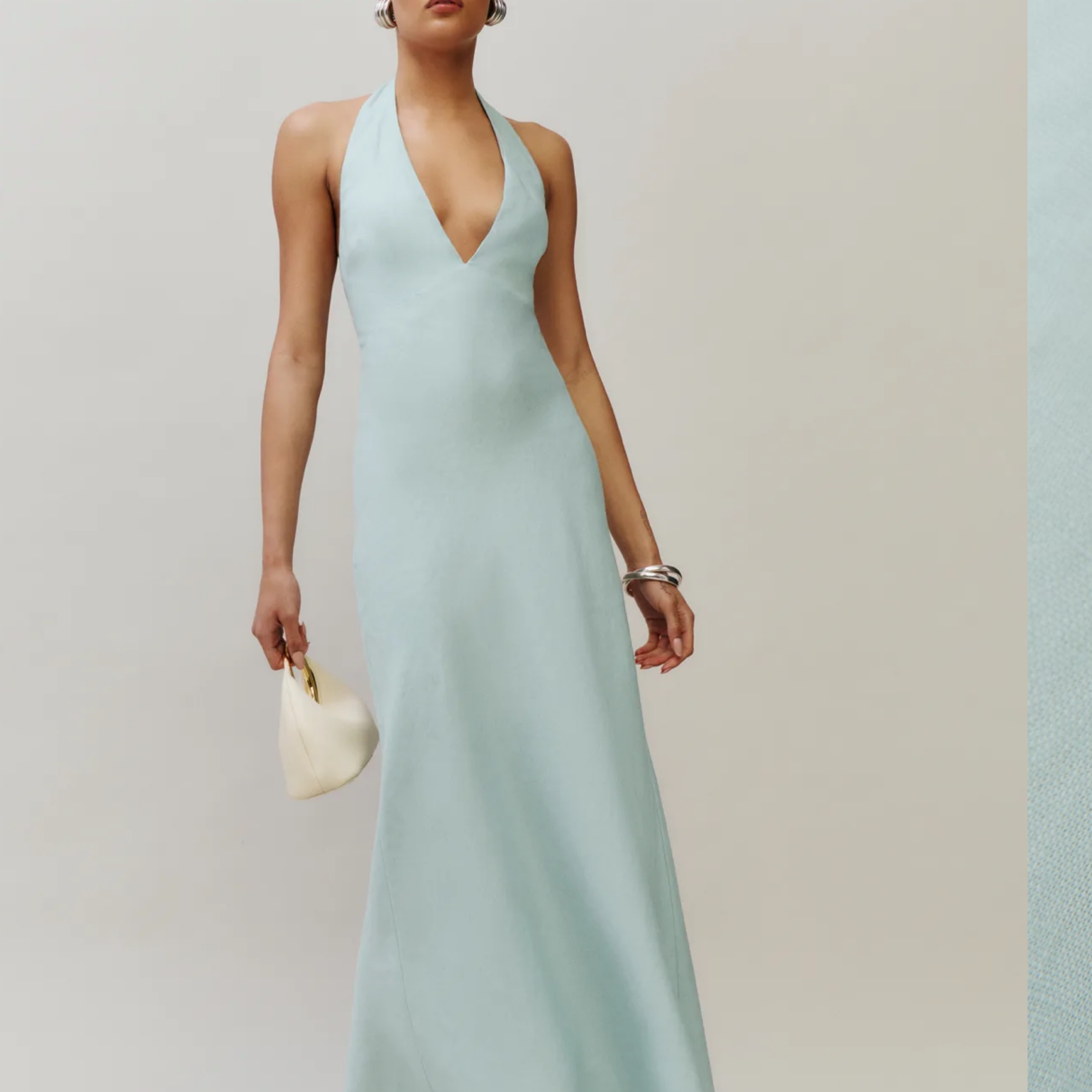 Reformation Linen Halter Maxi Dress by Reformation - Pickle