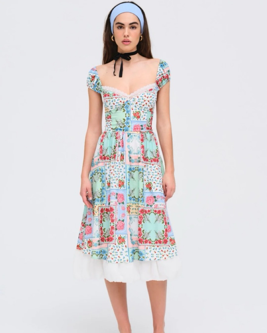 For Love and Lemons Kiera Midi Dress by For Love & Lemons - Pickle