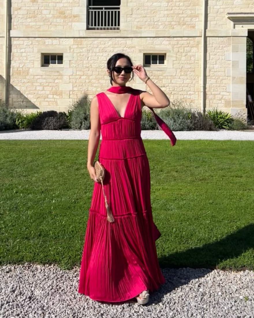 Poppy Red Simkhai Mandi Gown + Custom Scarf by Jonathan Simkhai - Pickle