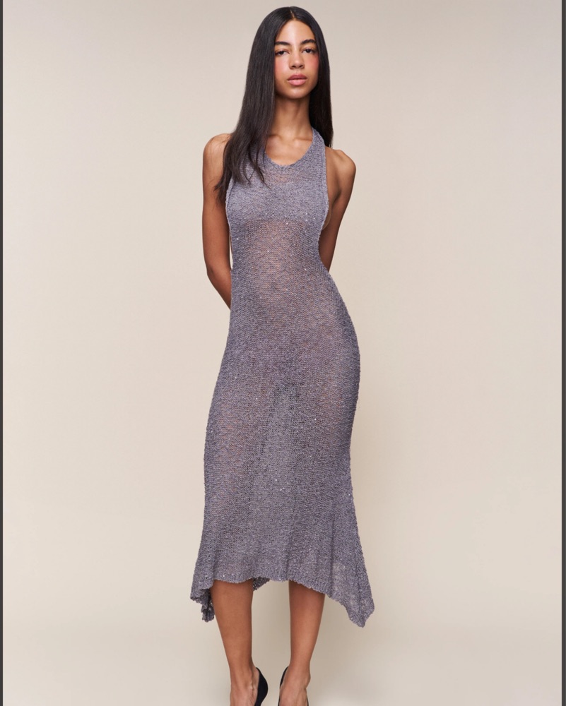 alc gisele sequin midi dress A.L.C Gisele Sequin Satin Midi Dress Sz 12 Wmns NWT$550