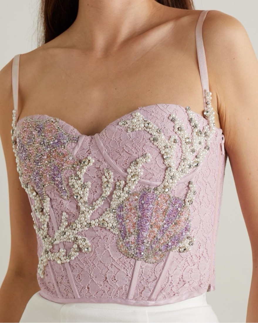 Clio Peppiatt Beaded Seashell Bustier by Clio Peppiatt - Pickle