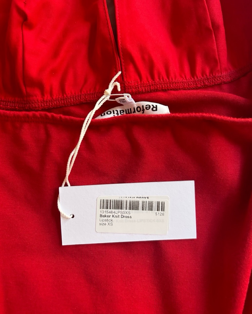 Reformation Baker Knit Dress in Red by Reformation - Pickle