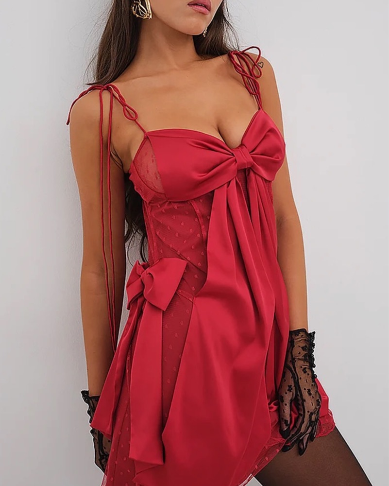 for love and lemons red bow dress For Love & Lemons